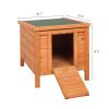 20" Wooden Waterproof Rabbit Hutch Pet Bunny Small Animal House Habitat Natural Wood Color