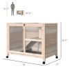 Pet cage /Wood Rabbit Hutch-Natural