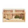 Middle Transparent Wooden Hamster Cage;  Small Animal Habitat Hutch for Large Siberian Hamster; Gerbils; Little Rabbits;  Natural