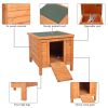 20" Wooden Waterproof Rabbit Hutch Pet Bunny Small Animal House Habitat Natural Wood Color