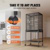 VEVOR 54 inch Standing Large Bird Cage, Carbon Steel Flight Bird Cage for Parakeets, Cockatiels, Parrots, Macaw with Rolling Stand and Tray