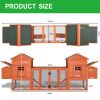 Outdoor Wooden Chicken Coop;  124' Large Hen Cage Rabbit House;  Bunny Hutch with Ventilation Door;  Removable Ramp Garden Backyard Pet House Chicken