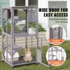 VEVOR Cat House Outdoor, 3-Tier Large Catio, Cat Enclosure with 360¬∞ Rotating Casters, 2 Platforms, A Resting Box and Large Front Door, 29.9 x 34 x 6