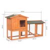 61" Wooden Chicken Coop Hen House Rabbit Wood Hutch Poultry Cage Habitat