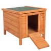 20" Wooden Waterproof Rabbit Hutch Pet Bunny Small Animal House Habitat Natural Wood Color