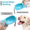 18.6OZ Portable Dog Water Bottle Pet Water Dispenser with Detachable Food Container Leak-Proof Lock Design for Dog Walking Traveling Hiking Outdoor Ac